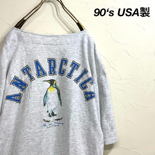 90’s USA製 リアルペンギン ベースボールシャツ 染み込みプリント