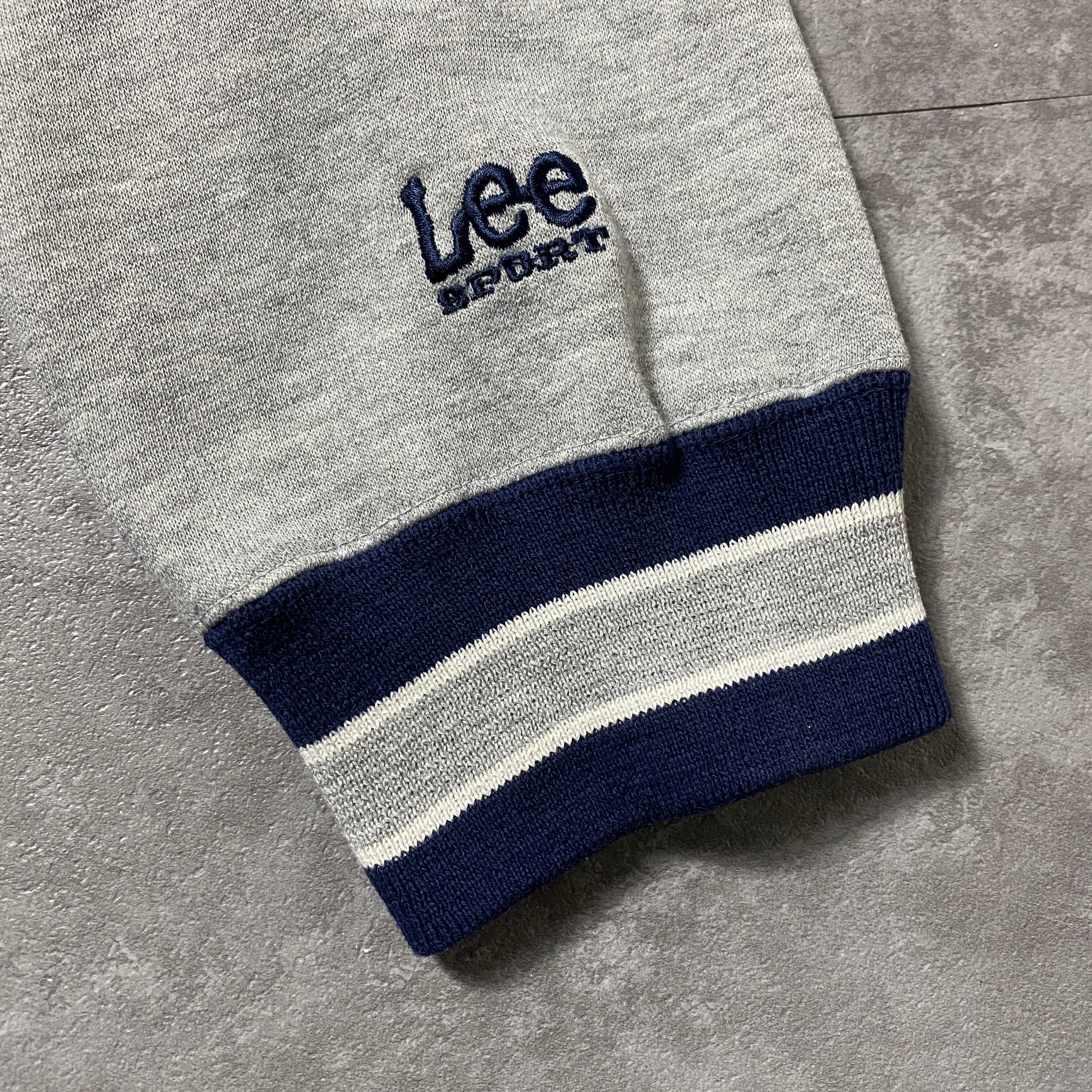 90's Lee Sport BRONCOS 刺繍カレッジロゴ ラインリブ グレー