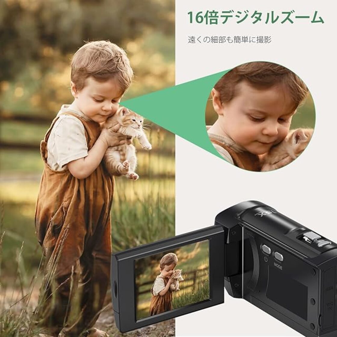 ビデオカメラ 2.7K 5600万画素 YouTubeカメラ 2.8インチ液晶 