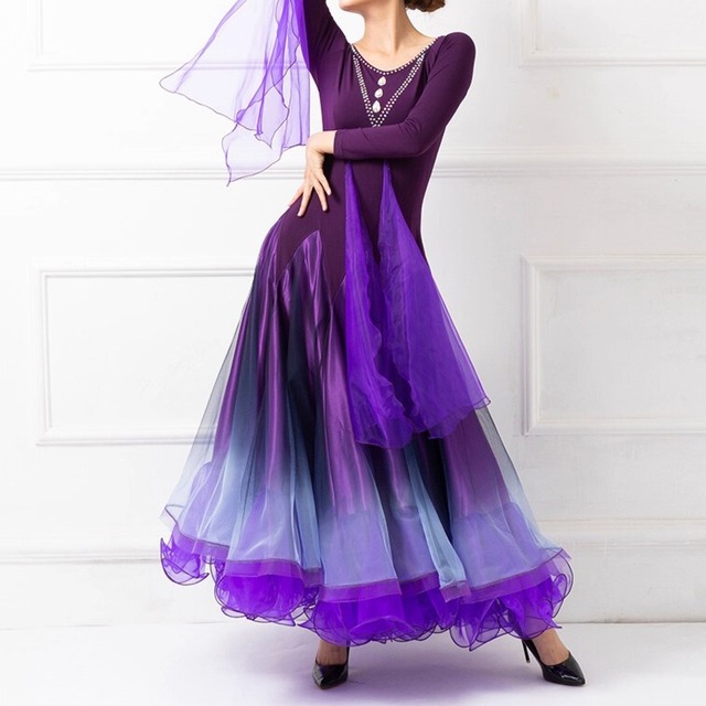 ロングスリーブ フレアシルエット フリル スタンダードドレス  ds0170