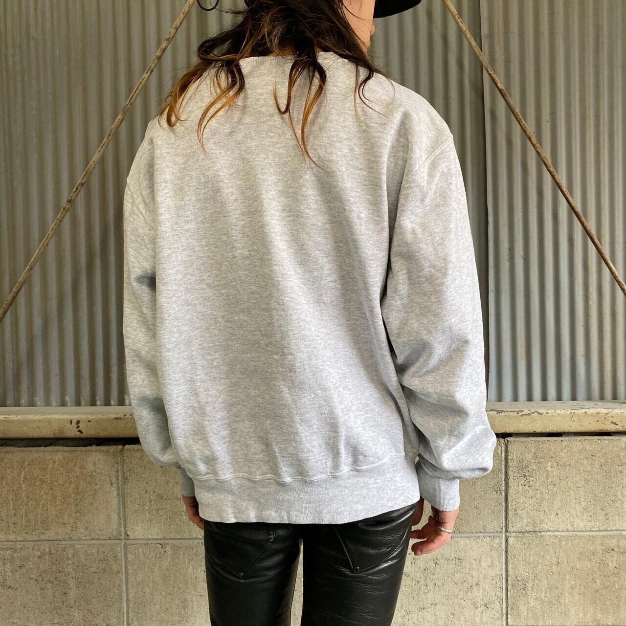 90年代 チャンピオン ロゴ刺繍 前Vガゼット スウェットシャツ メンズL