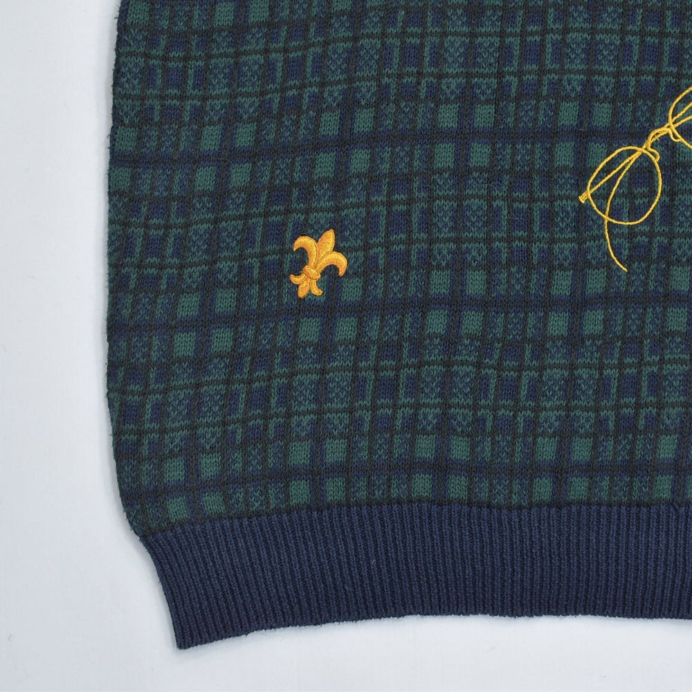 80～90s HERMAN GEIST ハーマンガイスト モチーフ刺繍 デザイン ラミーコットン  プルオーバーニット セーター ヴィンテージ ビンテージ USA アメリカ古着 レディースMサイズ 80～90s HERMAN GEIST ハーマンガイスト モチーフ刺繍 デザイン ラミー