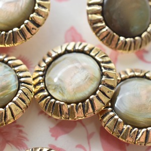 偏光カーキマーブル×ゴールドクラウンフレーム 28.5㎜