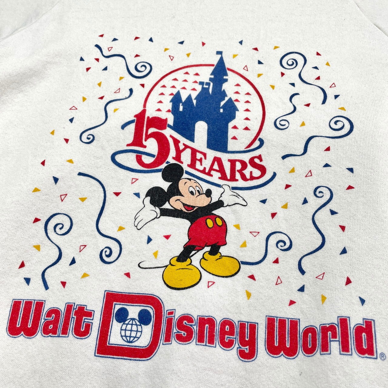 80年代 USA製 WALT DISNEY WORLD 15周年 ラグランスウェットシャツ 