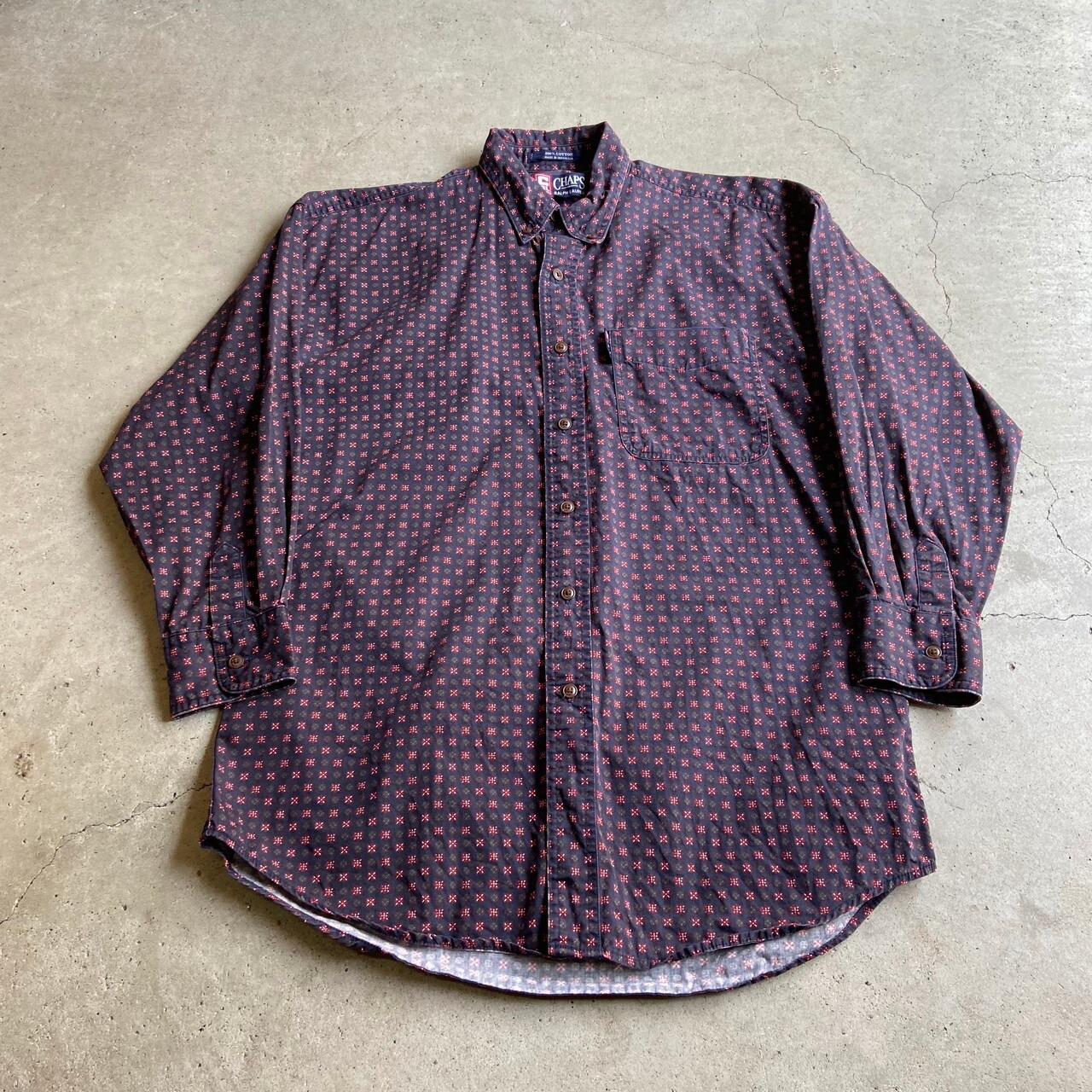 90年代 CHAPS Ralph Lauren チャップス ラルフローレン 総柄 長袖 