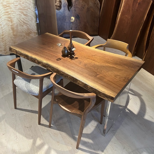 ウォールナット_1500×680-780×52_青山店_テーブル天板/一枚板 18500 t001