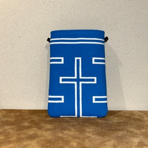 肩掛け　＃端　青色　陰