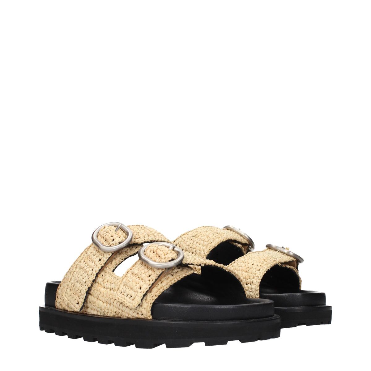 【新品】JIL SANDER ジルサンダー レディース スライドサンダル ラフィア ベージュ WP0029P2306280