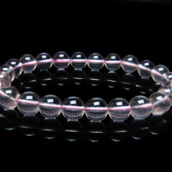 スターミルキークォーツ ブレスレット 9mm スター効果 ピンク 一点物 メール便可 [M便 1/10] 111-37703