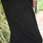 design wave pleats wide pants black