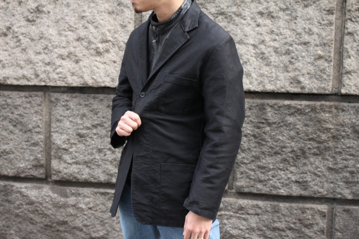 90s VETRA Black Moleskin French Work Jacket made in France | VOLAR