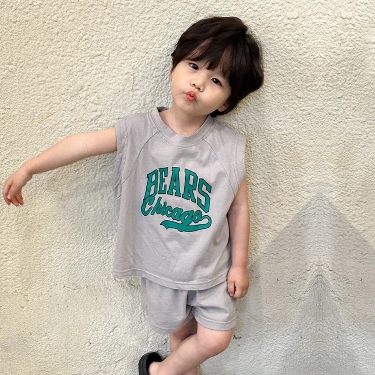 80-150 韓国子供服 セットアップ 上下 タンクトップ ショートパンツ 