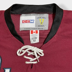 【CCM】カナダ製 NHL コロラドアバランチ オフィシャル アイスホッケー ゲームシャツ COLORAD AVALANCHE VINTAGE HOCKEY メッシュ 刺繍 ナンバリング 33 バックネーム ビッグシルエット Officiel US古着