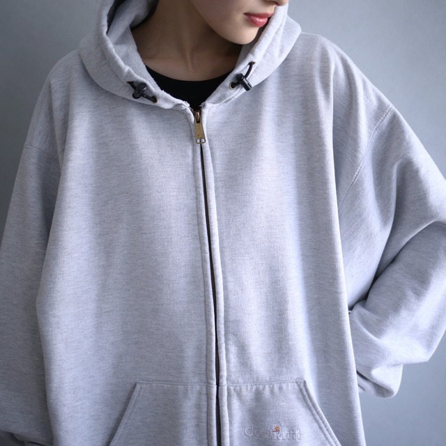 "Carhartt" full-zip over size grey sweat parka