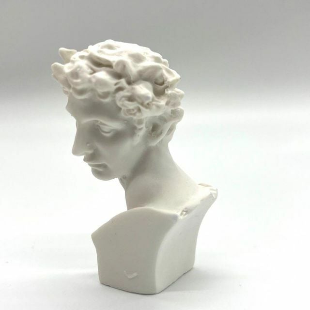 西洋彫刻　石膏　アポロ神　古代ギリシャ　オブジェ　置物　アンティーク アポロ ギリシャ神話 石膏像 置物 顔 ギリシャ彫刻 胸像 北欧 西洋
