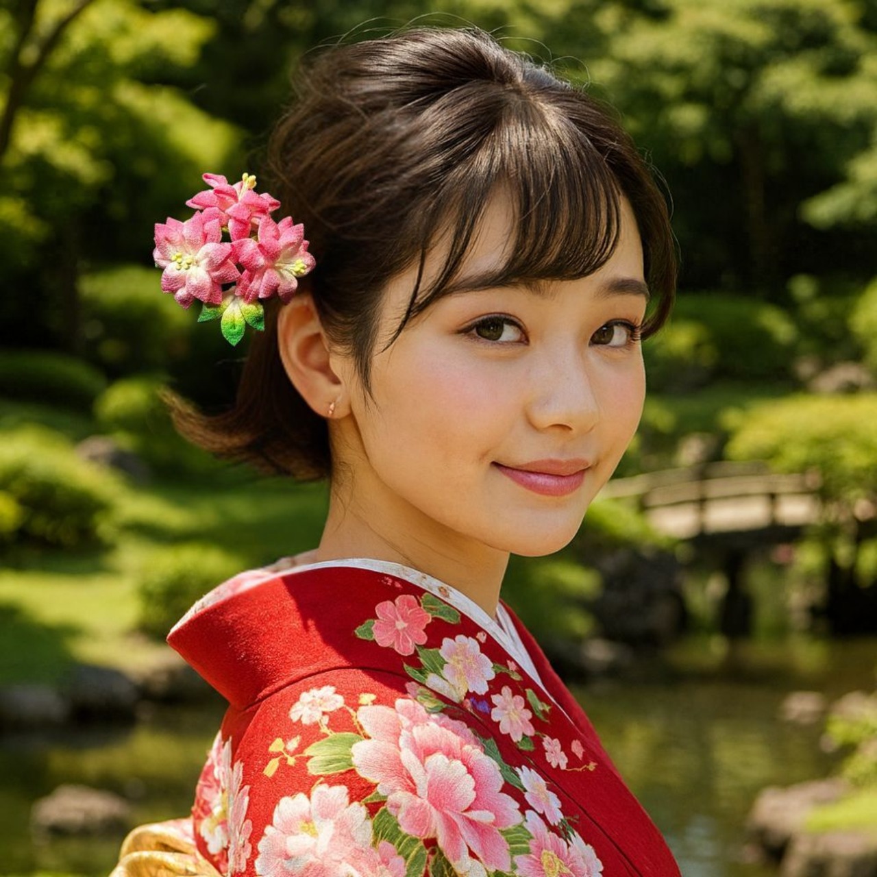 桃恋咲(とうれんさく)|桃色グラデーションのつまみ細工髪飾りセット|成人式・卒業式・結婚式・春の和装に(S031)・画像17