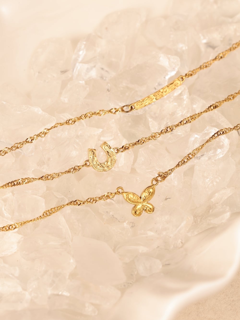 screw 】316L plumeria bar anklet #a23 | rani