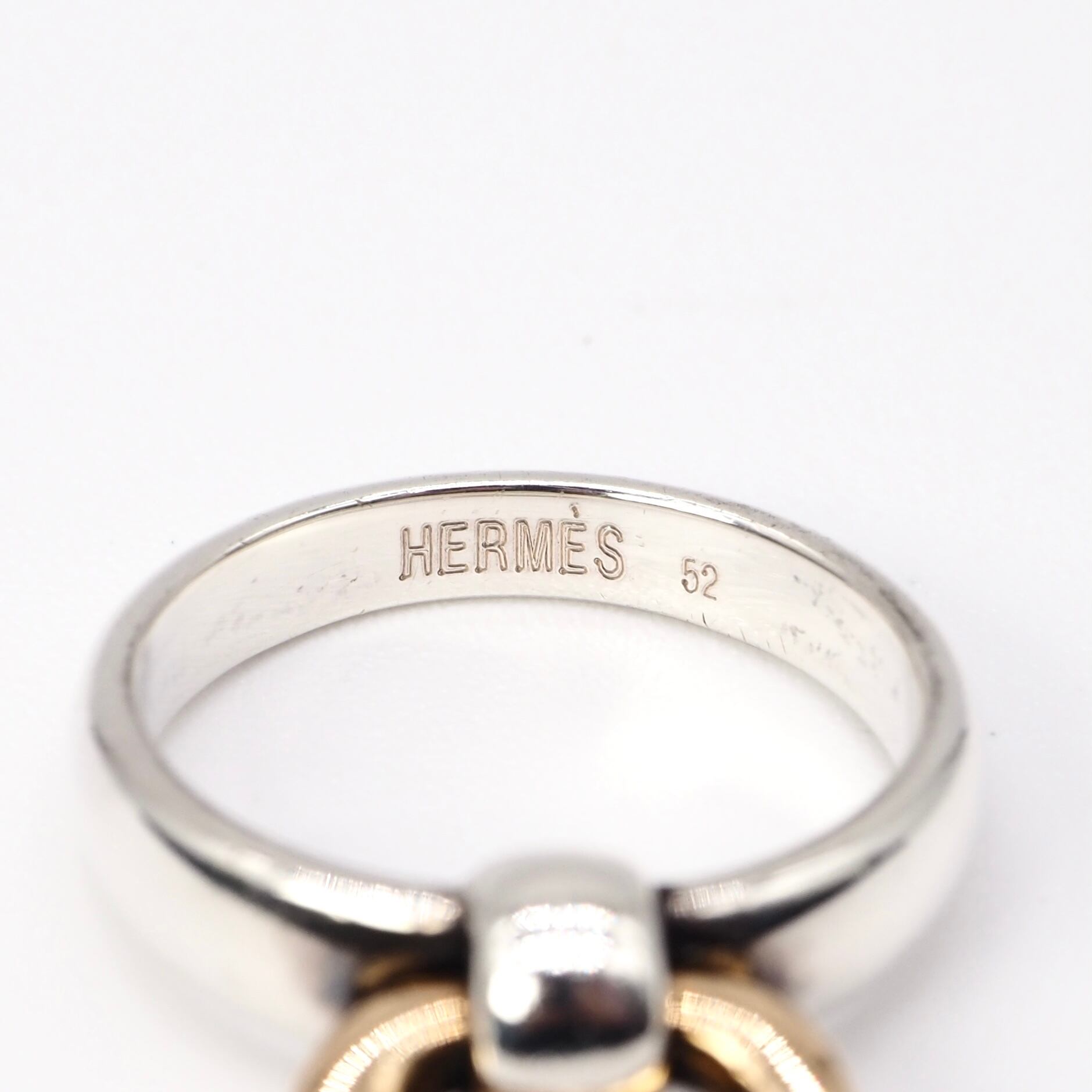 HERMES 約12号 ハートノックリング リング シルバー925 シルバー K18