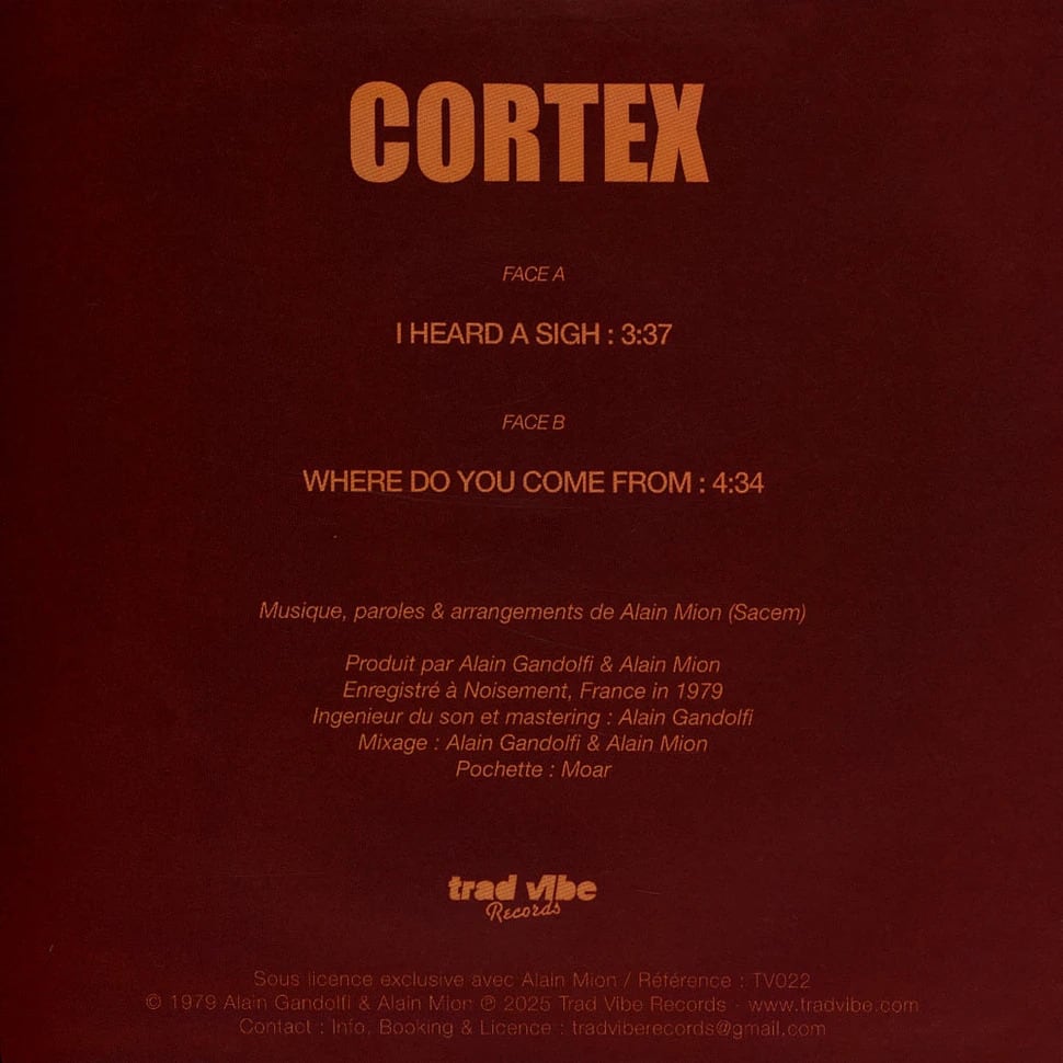 Cortex コルテックス - I Heard a Sigh/Where Do You Come From 限定45