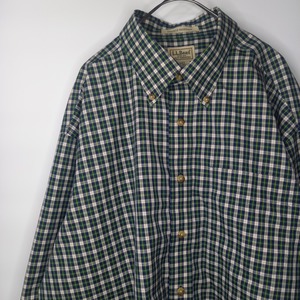 エルエルビーン　防シワ　BDシャツ　ボタンダウン　長袖　チェック　オーバーサイズ