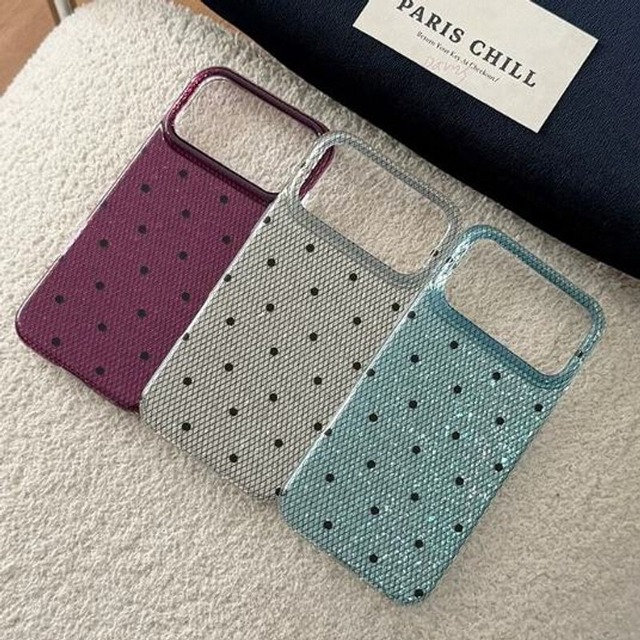 Glitter mesh dot iPhone case　M4705