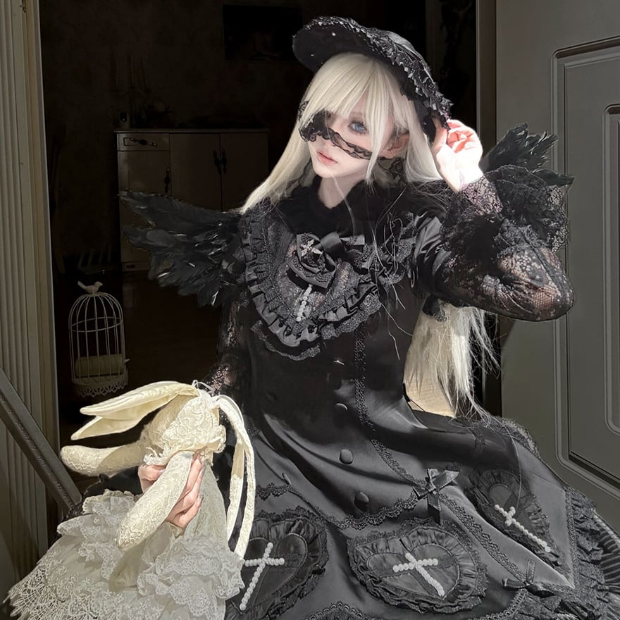 ゴスロリ ボンネット 暗黒ロリィタ 闇かわいい 神秘的 | ゴスロリ