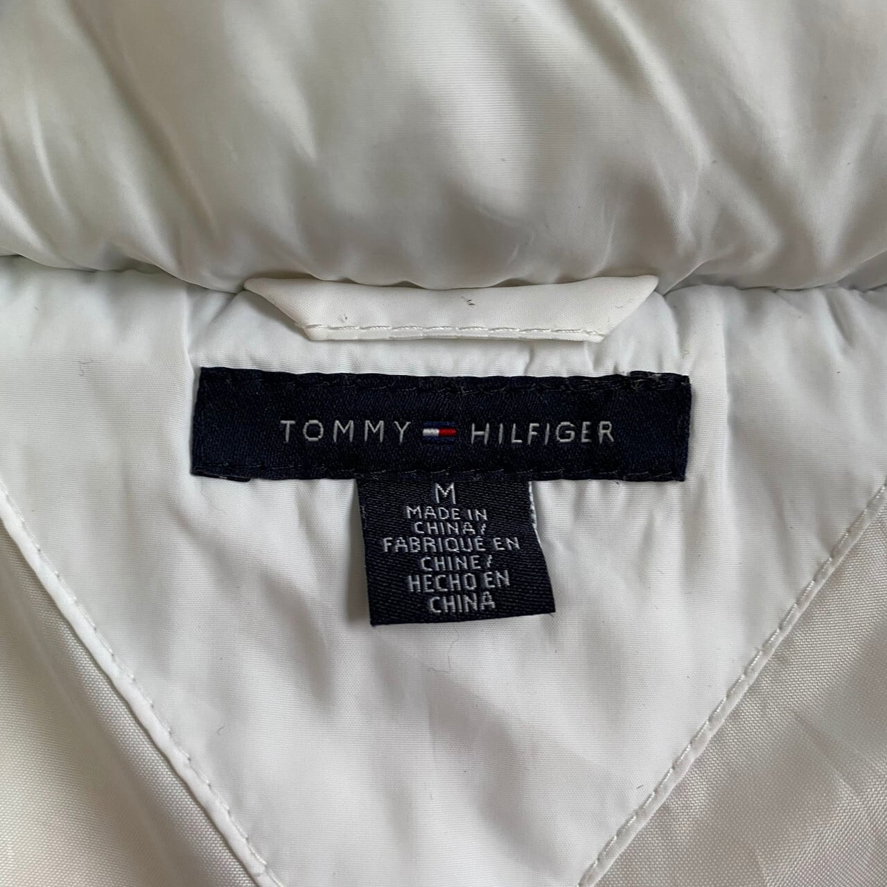 トミーヒルフィガー ダウンジャケット オフホワイト フーディー 90sビンテージ トミーヒルフィガー ダウンジャケット オフホワイト フーディー