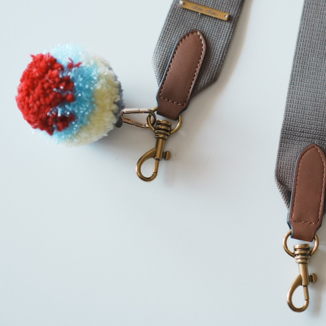 Bag Strap with Ponpon / Dark Taupe