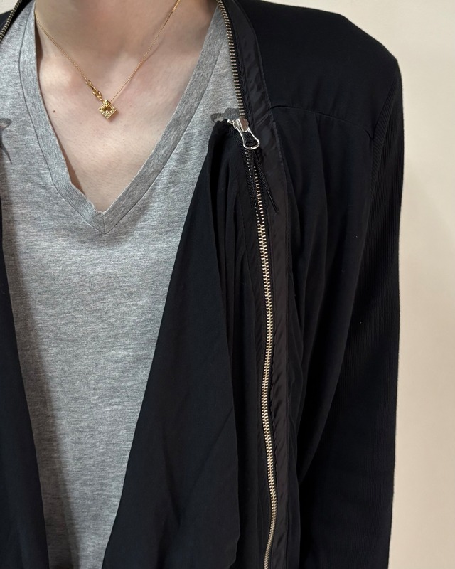 【GOMME】zip cloth detail cardigan