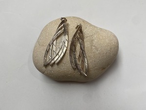 〈vintage silver925〉deco leaf pierce