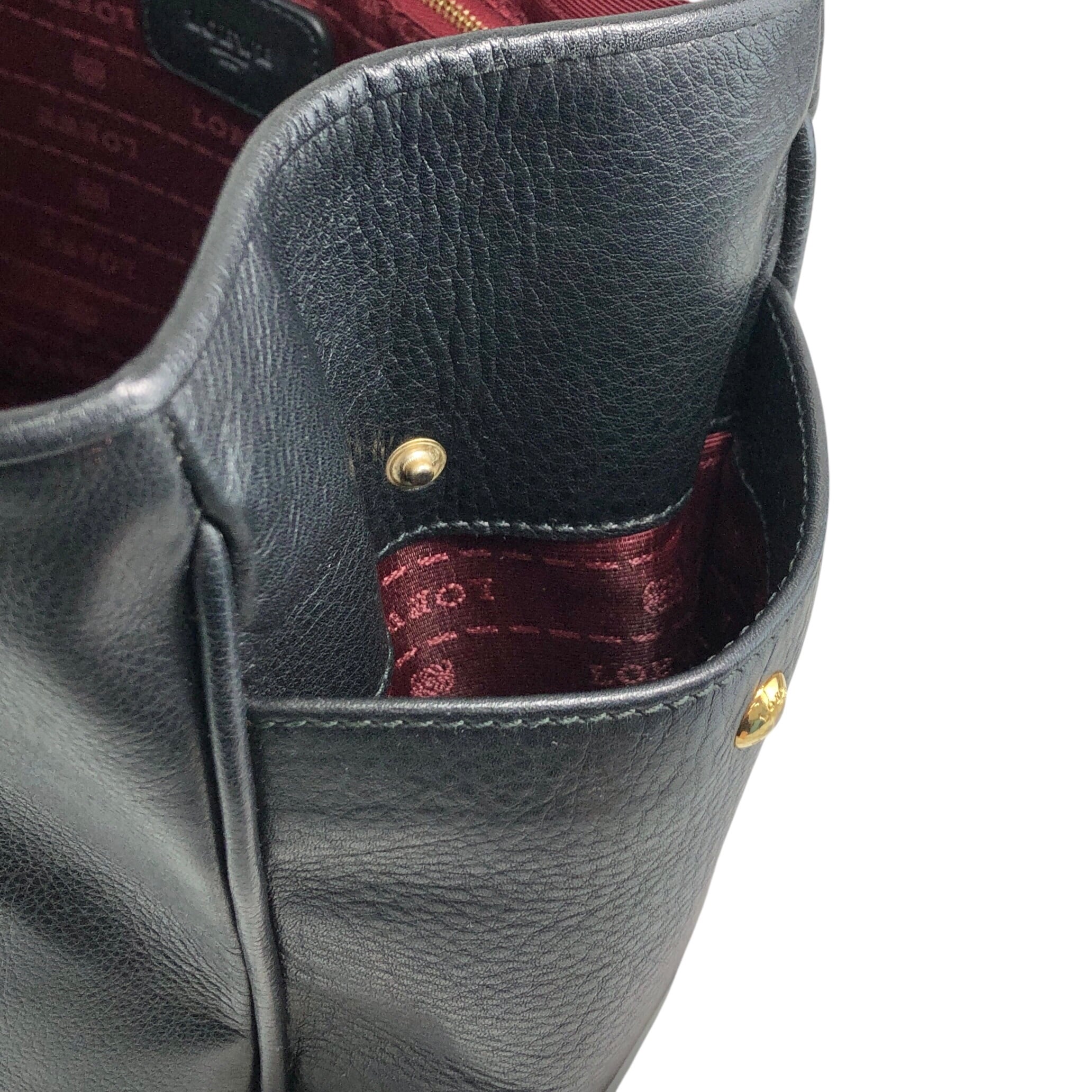 LOEWE ロエベ ヘリテージ トートバッグ ブラック ロゴ レザー vintage