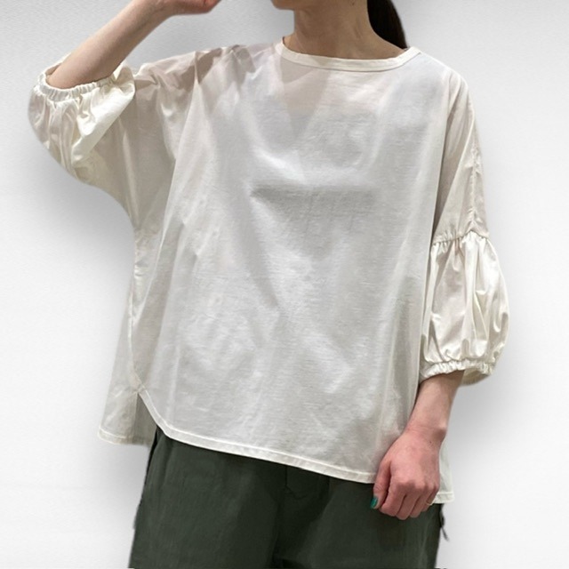 TANG mercerized jersey volume sleeve pullover