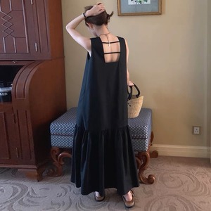 バックコンシャス    裾ギャザー　ロングドレス〈３カラー サイズ F 〉