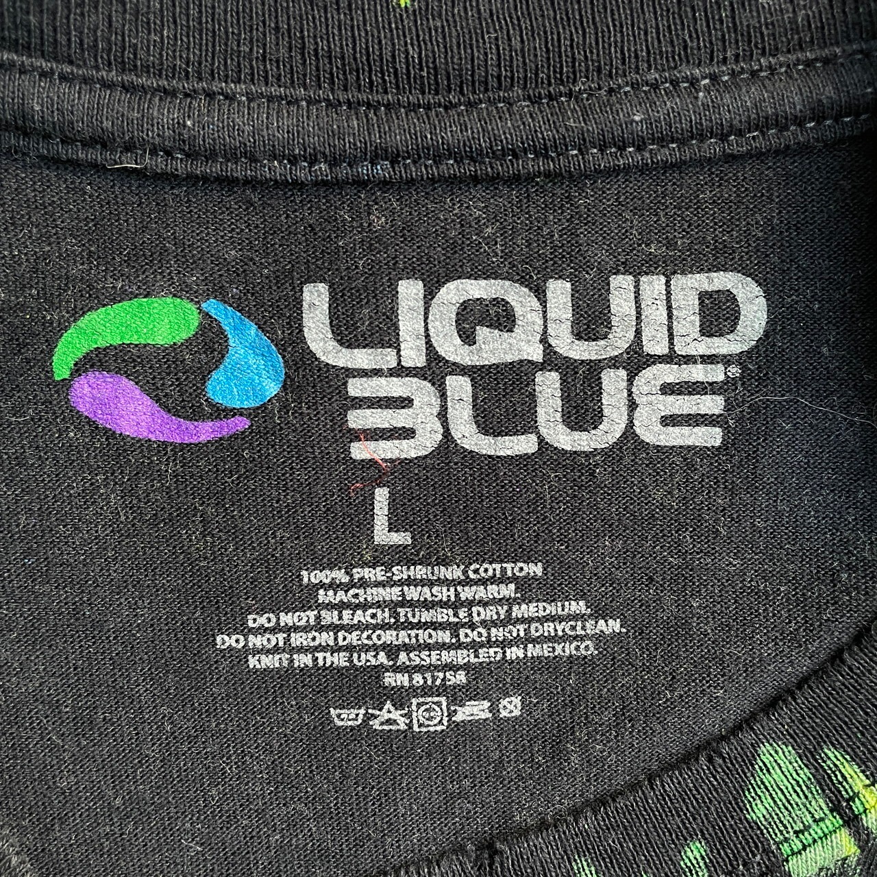 LIQUID BLUE スカル 骸骨 オールオーバープリント Tシャツ メンズL 