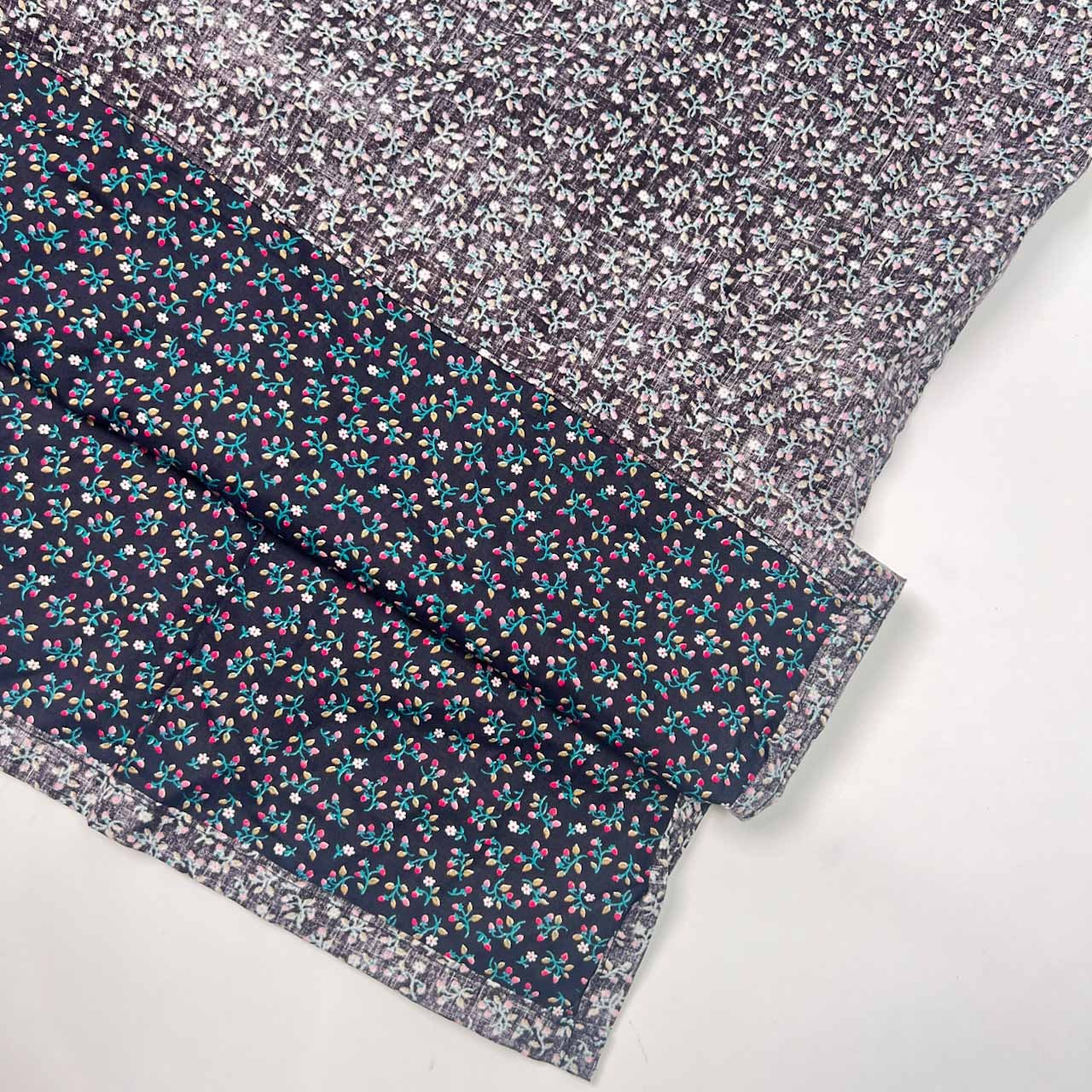 USA製 Go Barefoot ゴーベアフット 裏地使い 花柄 ハーフボタン 半袖 アロハシャツ M/マルチ メンズ