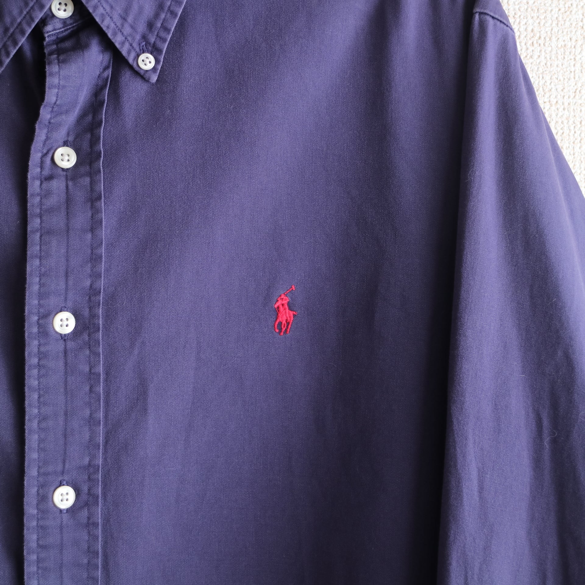 古着 90s ラルフローレン BDシャツ 紫 XL polo ralph lauren | nanasai