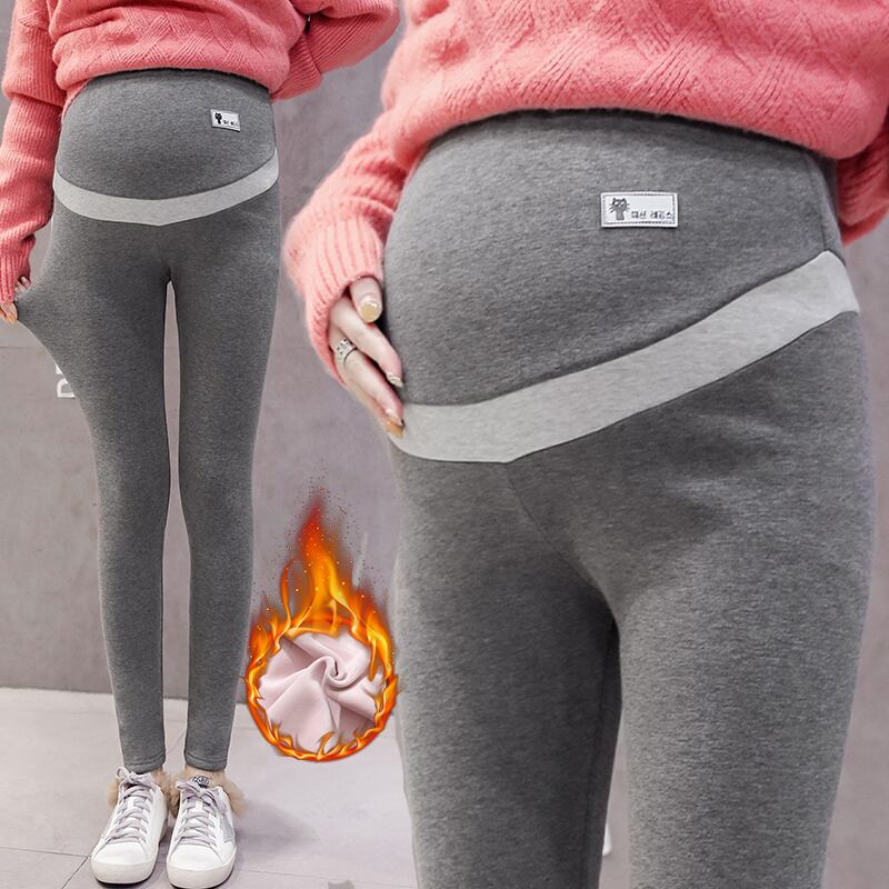 【新作】【送料無料】 8232＃秋冬厚手の暖かい綿ベルベットマタニティレギンス調節可能なベリーパンツ服妊娠中の女性妊娠 コットン オータム 秋物 ウィンター 冬物 アジャスタブル AL expec437734346865