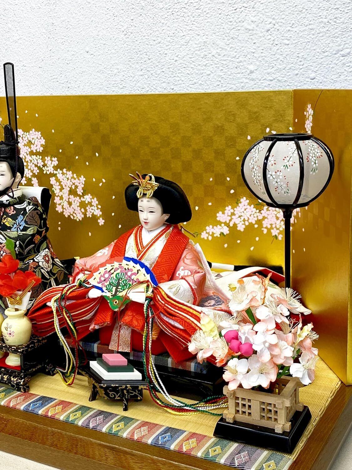 雛人形 芥子 親王飾り 両枝桜 屏風畳台飾り 吉藤作 ひな人形 ひな祭り