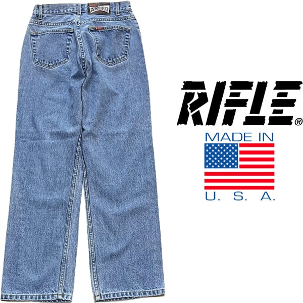  デニム 古着 世界に1つ フリーサイズ 1点物◇USA製ライフルRIFLEデニムパンツ中古ジーンズ古着28メンズXS