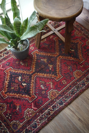 【1070】Vintage Persian Shiraz Qashqai rug 1970's