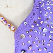 社交ダンス 衣装 スタンダードドレス ドレス ワンピース フロート レース グラデーション 紫 ピンク 光沢 デモ 競技 ダンス パーティ 発表会 無地 バングル ピンク系 パープル系 フロートスカート 競技用 おしゃれ モダン ダンス衣装 派手なドレス 華やか グラデーションドレス