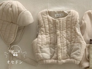 【valu bebe】パディングベスト アイボリー 70〜80cm  241245