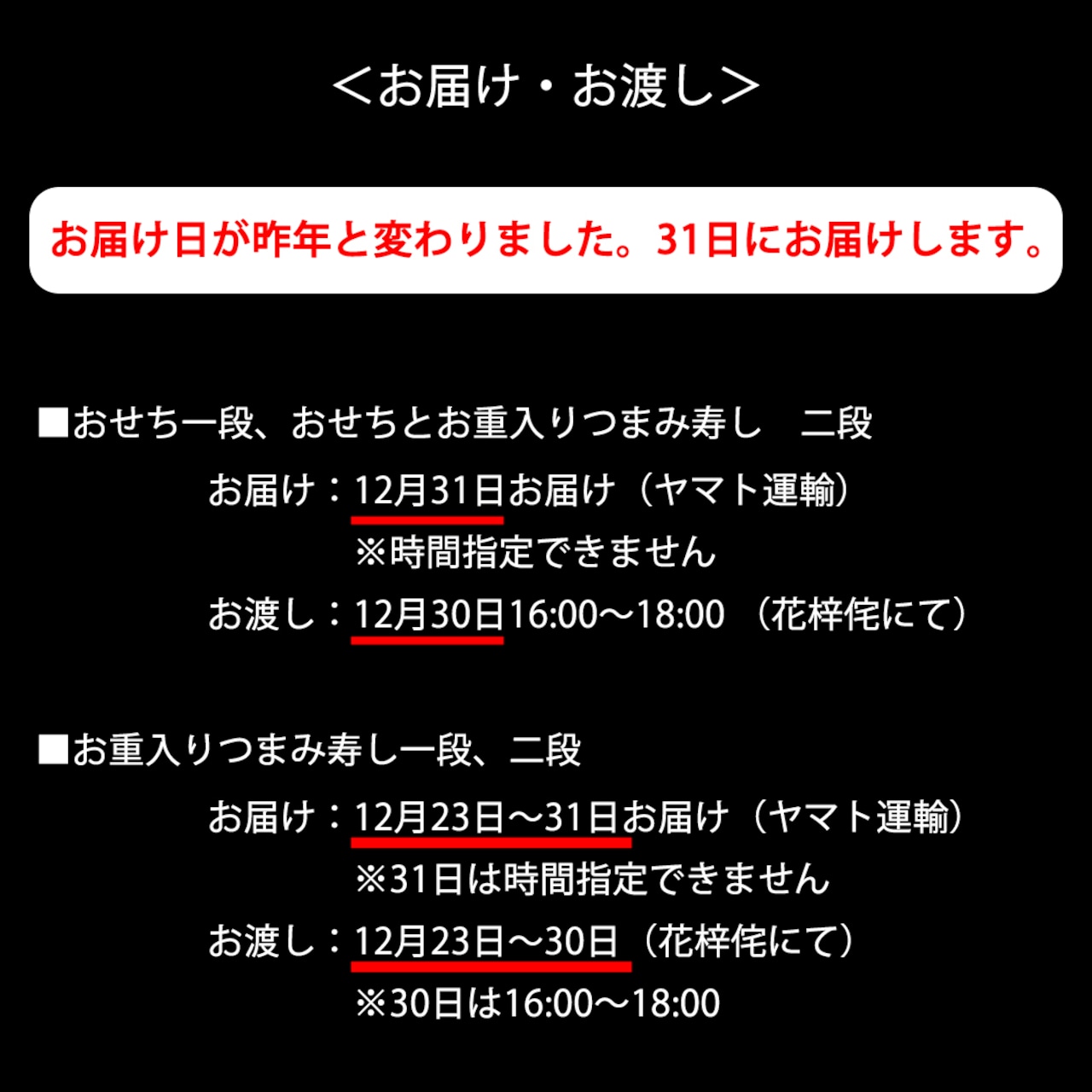 おせち　一段（12月31日着）