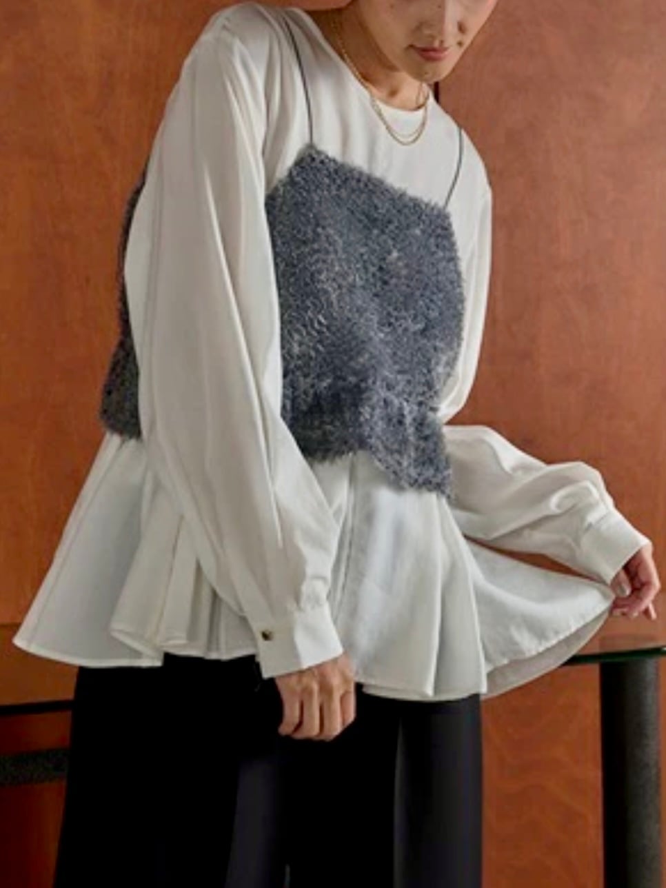 【送料無料】CHIGNON(シニヨン) 2トライアングルフレアブラウス キレイめ キレイめカジュアル セレモニー オケージョン 手洗い可能 1856-411KK