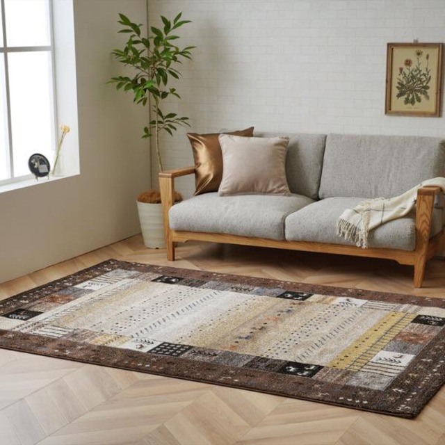 コストコ再販商品 ウィルトン織マット 80ｘ140cm イビザBR