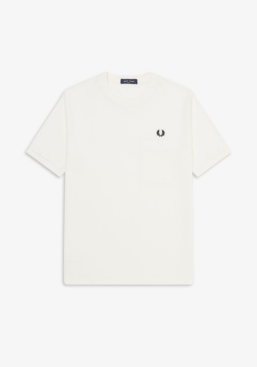 FRED PERRY (フレッドペリー) Pocket Detail Pique Shirt ピケTシャツ ホワイト  M8531