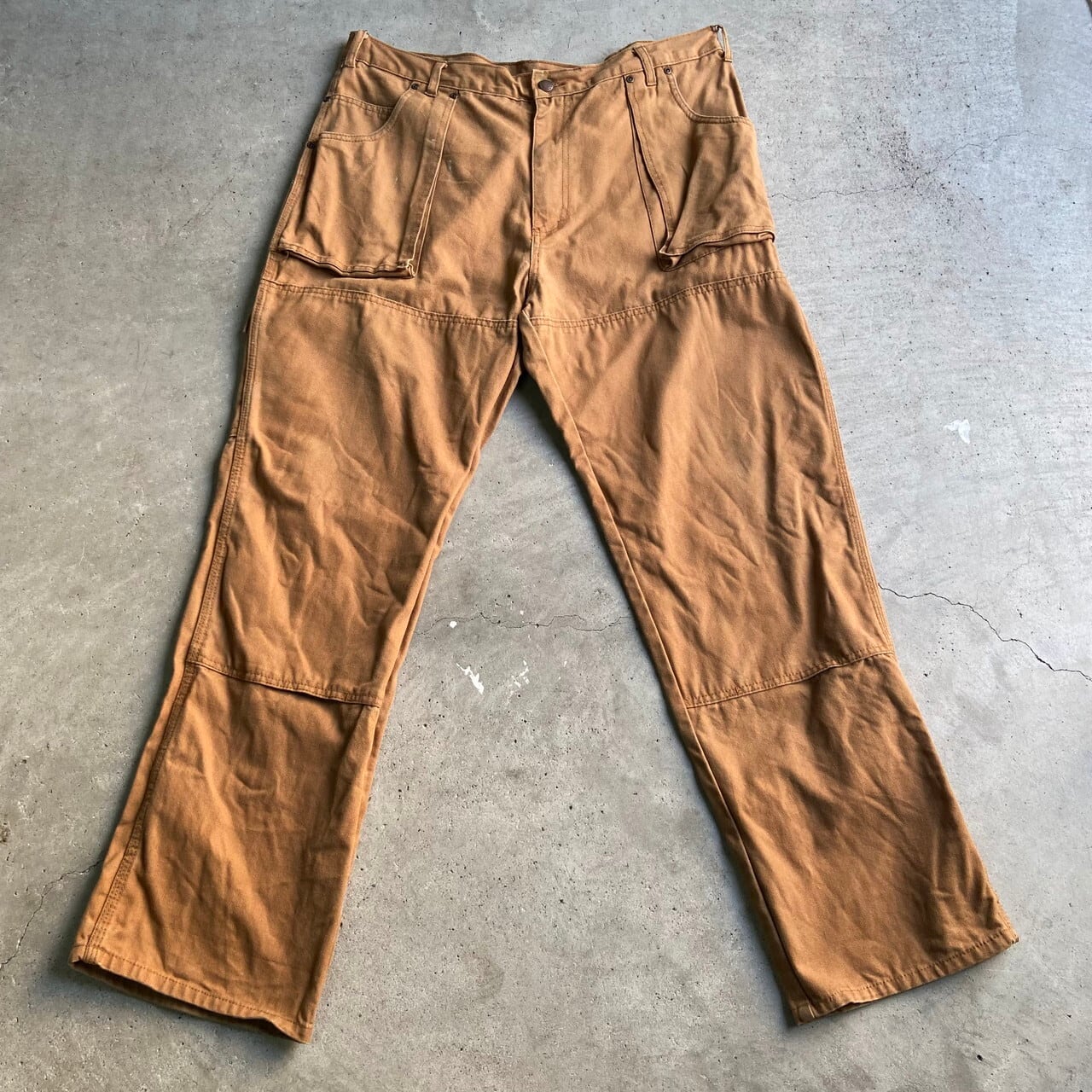ビックサイズ Dickies ディッキーズ ダック地ワークパンツ ダブルニー ペインターパンツ メンズw38 古着 大きいサイズ キャメル ブラウン 茶色 ロングパンツ Cave 古着屋 公式 古着通販サイト