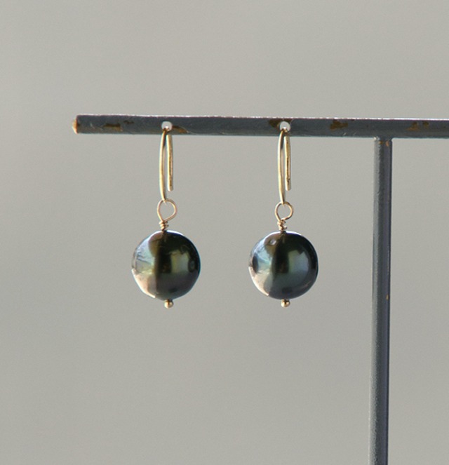 Tahiti Pearl Pierced Earrings / Pair (PE011-PG)