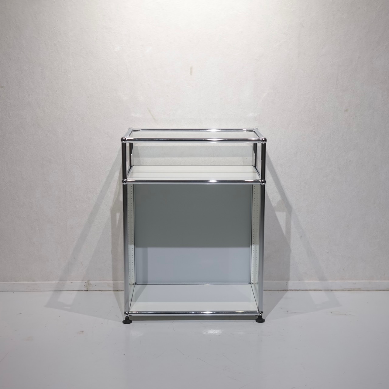 USM Haller ハラー キャビネット サイドボード 1列2段 ユニットラック シェルフ 棚 収納 ホワイト 白 モダン ミニマル ホテルライク