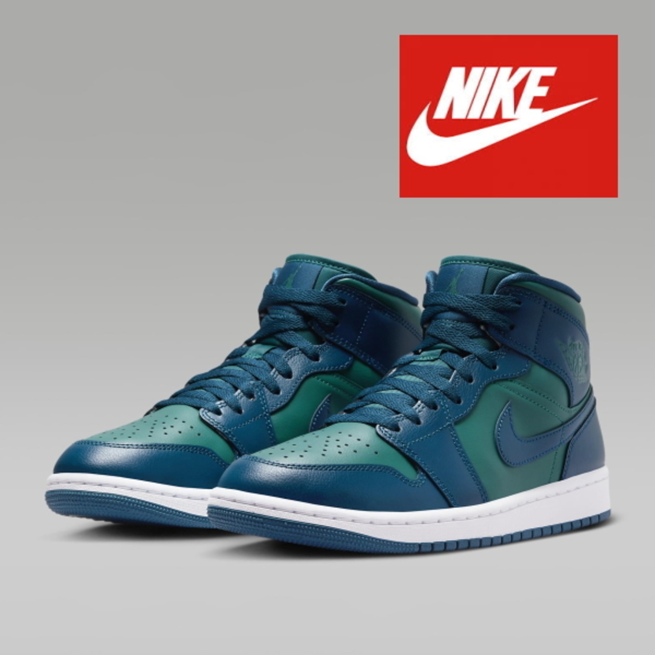 NIKE Wmns Air Jordan 1 Mid Sky J Teal/Sky J French Blue/White 